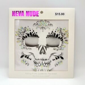 Neva Nude Skull Face Gems Festival Rave Halloween Costume Makeup Jewels CR-080-F
